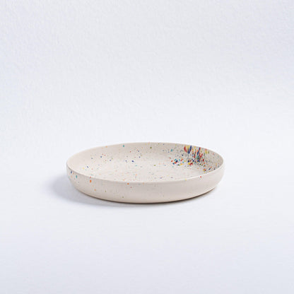 Set of 6 White Low Pasta Plates 9" stoneware ceramic — Party Collection - mosswell.us