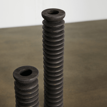 Spiral Pine Modern Wood Candle Candlestick Holder - mosswell.us