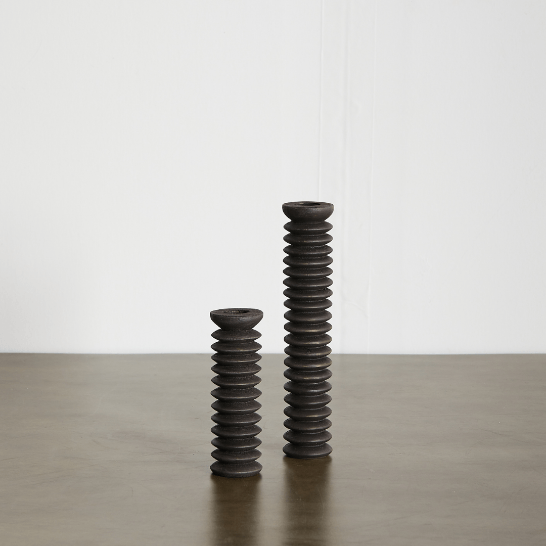 Spiral Pine Modern Wood Candle Candlestick Holder - mosswell.us