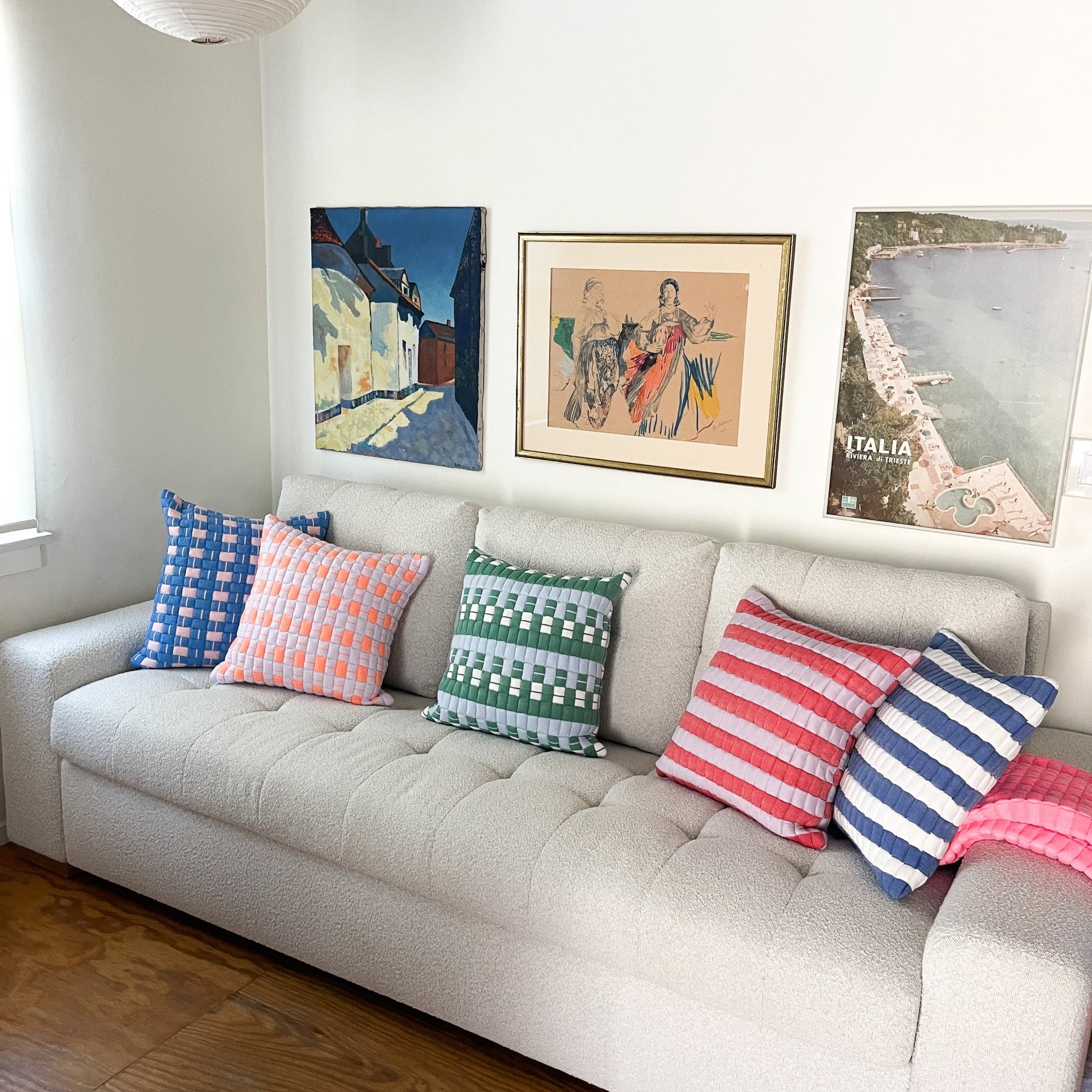 Sujani Quilted Pillow — Blue and White - mosswell.us