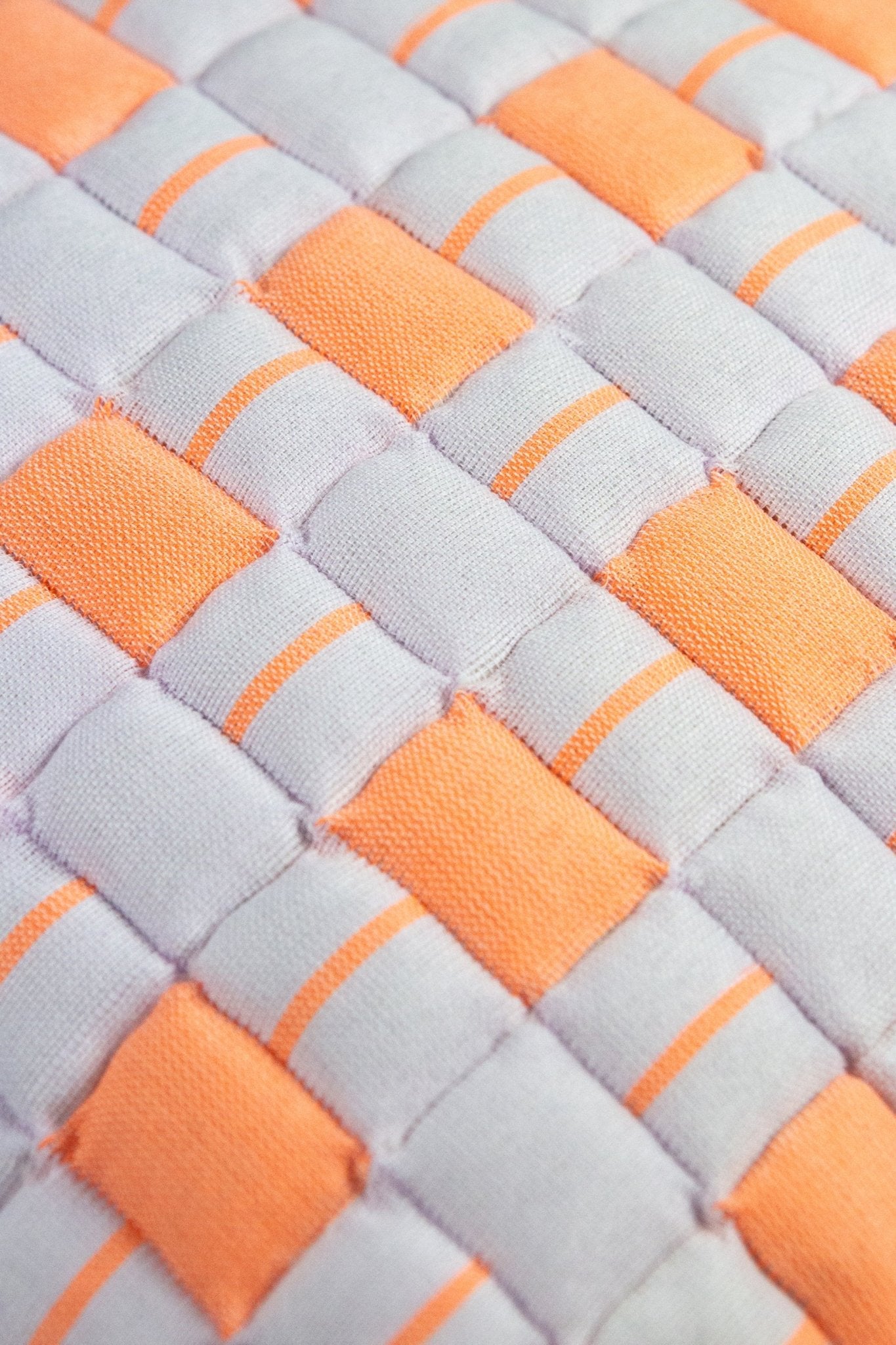 Sujani Quilted Pillow — Pastel Lilac and Neon Orange - mosswell.us