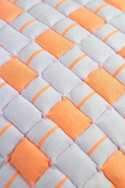 Sujani Quilted Pillow — Pastel Lilac and Neon Orange - mosswell.us