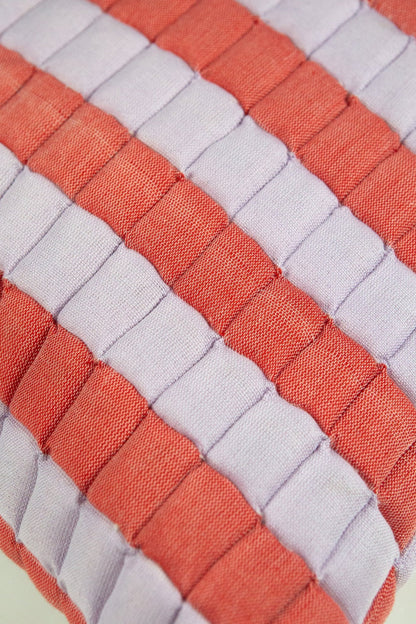 Sujani Quilted Pillow — Soft Lilac and Red - mosswell.us