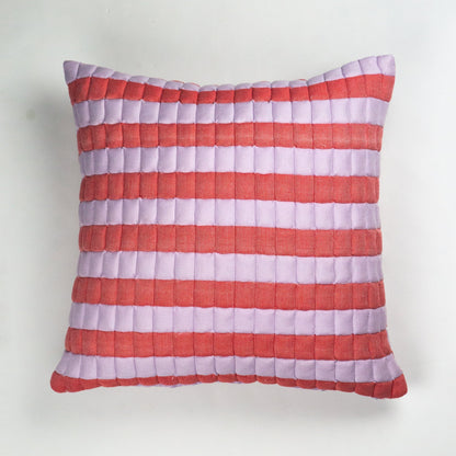 Sujani Quilted Pillow — Soft Lilac and Red - mosswell.us
