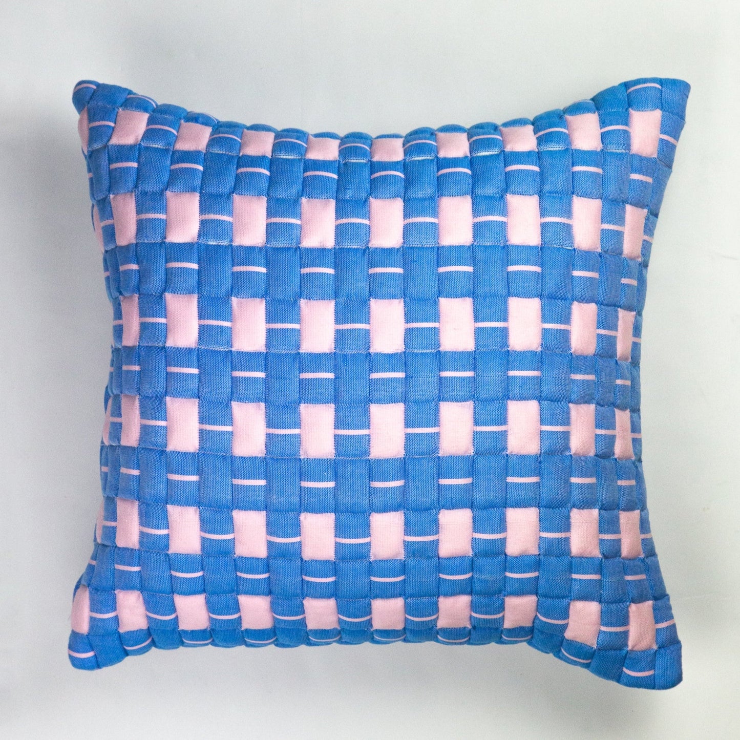 Sujani Quilted Pillow — Soft Pink and Blue - mosswell.us