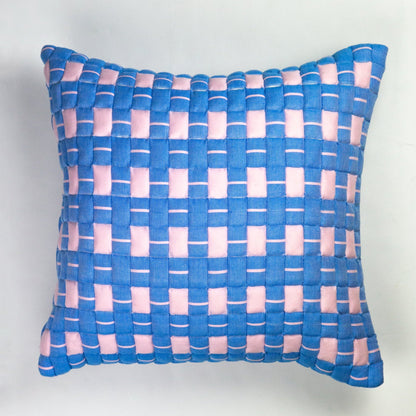 Sujani Quilted Pillow — Soft Pink and Blue - mosswell.us