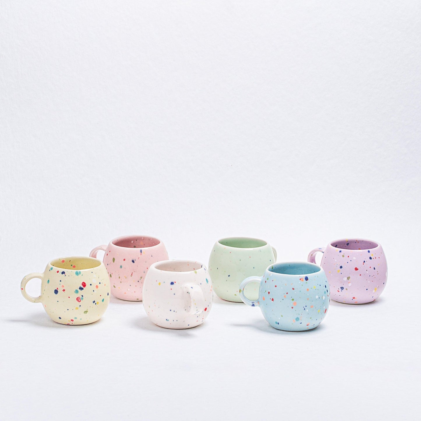 White Ball Mug 8.5oz / 250ml stoneware ceramic — Party Collection - mosswell.us