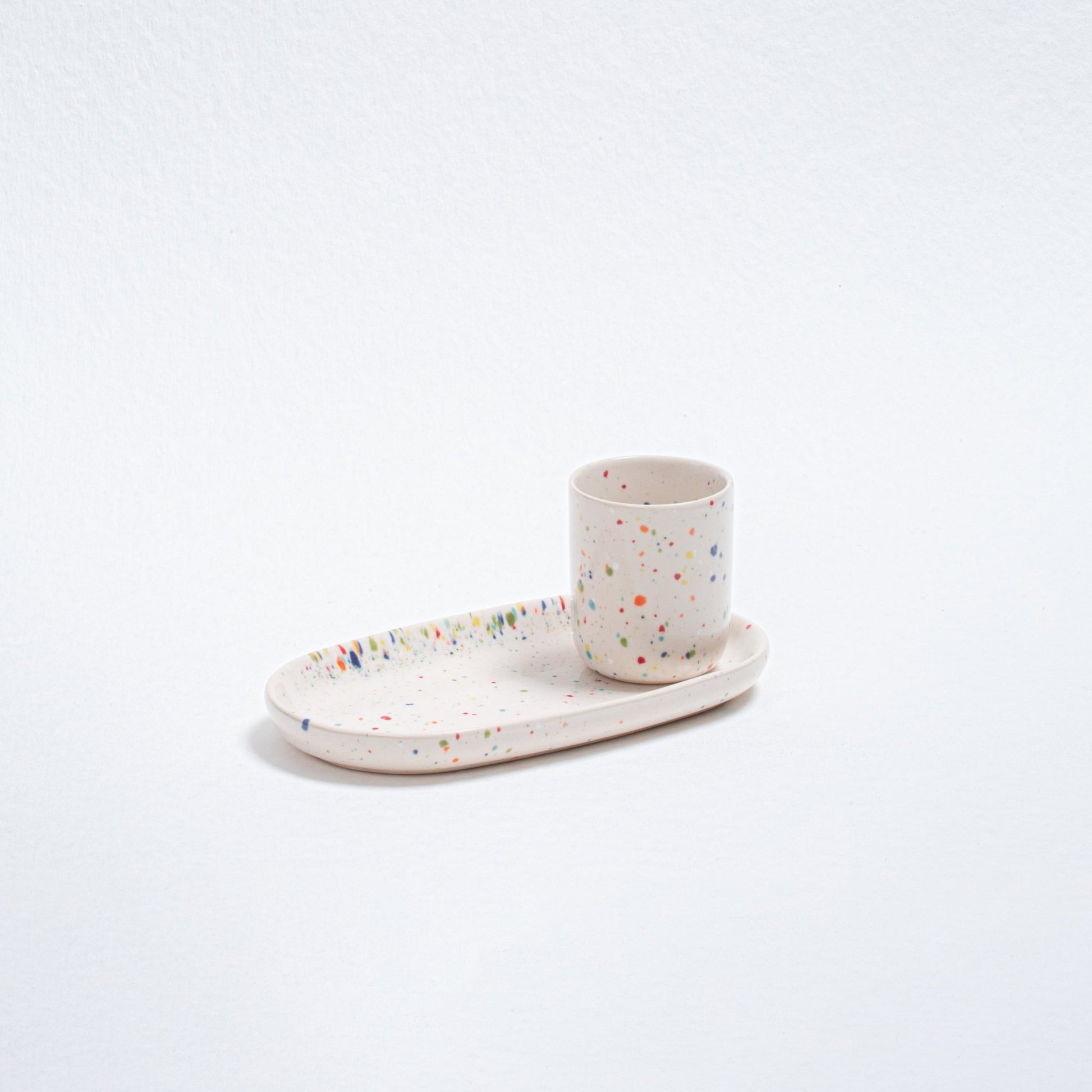 White Mini Tray stoneware ceramic — Party Collection - mosswell.us