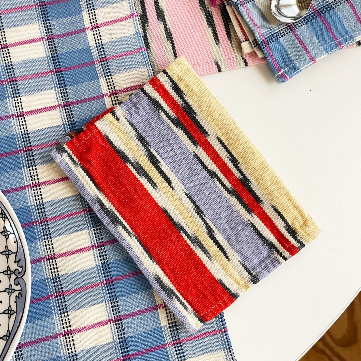 Xela Multi Jaspe Cocktail Napkins Set of 4 - mosswell.us