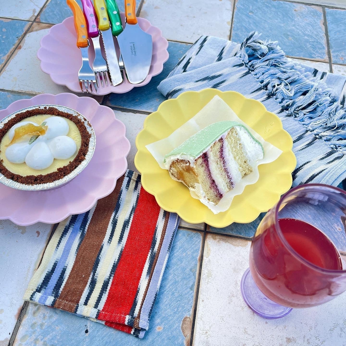 Xela Multi Jaspe Cocktail Napkins Set of 4 - mosswell.us